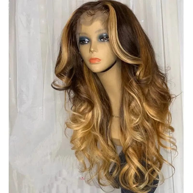 Long Wavy Ombre Honey Brown Human Hair