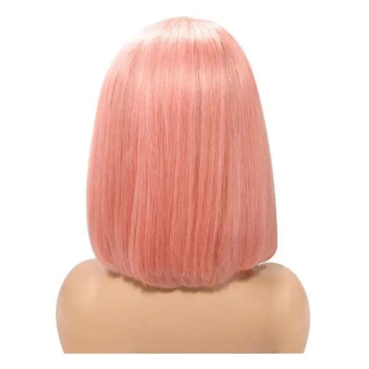 Lsy natural hairline ombre pink bob wig