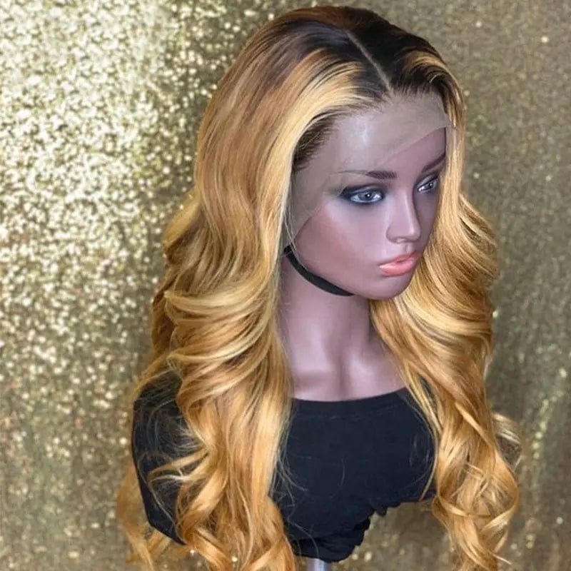 Luxury Ombre Brown And Platinum Blond Wig Loose Wave Natural Hairline Lace Frontal Weaves And Wigs