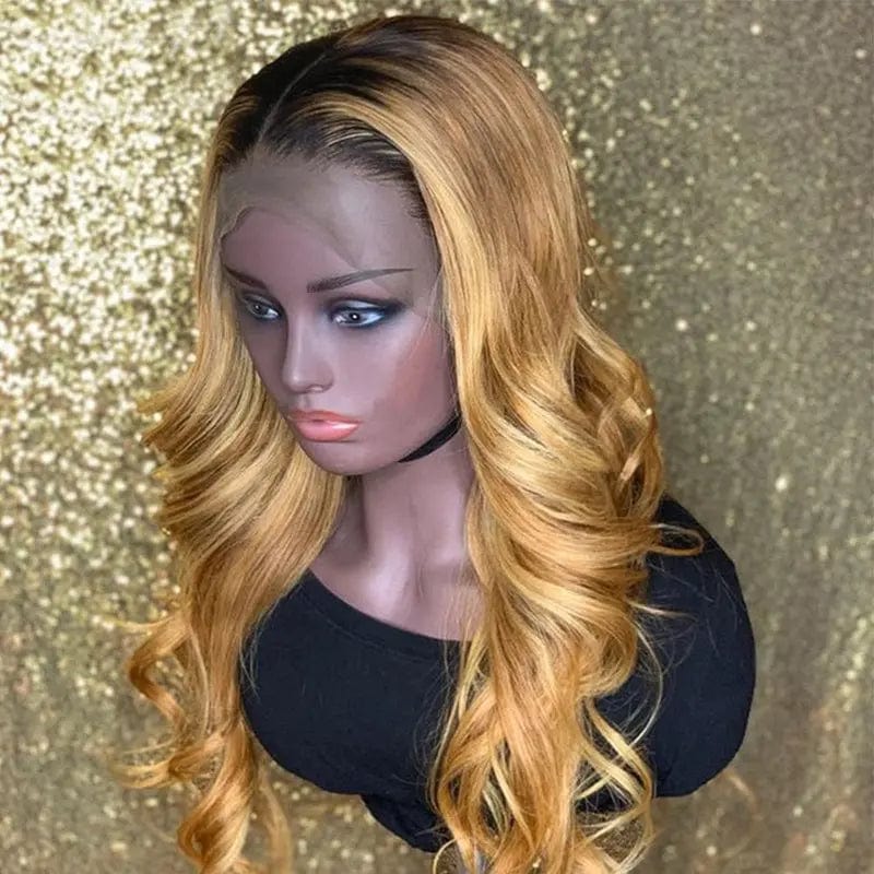 Luxury Ombre Brown And Platinum Blond Wig Loose Wave Natural Hairline Lace Frontal Weaves And Wigs