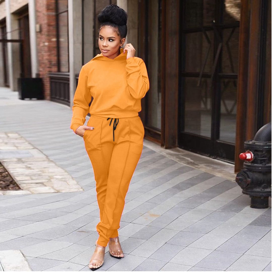 LW polyester fall winter fashionable plus size sweatsuits long sleeve hooded shirt and jogger 2 piece track suits sets tracksuit