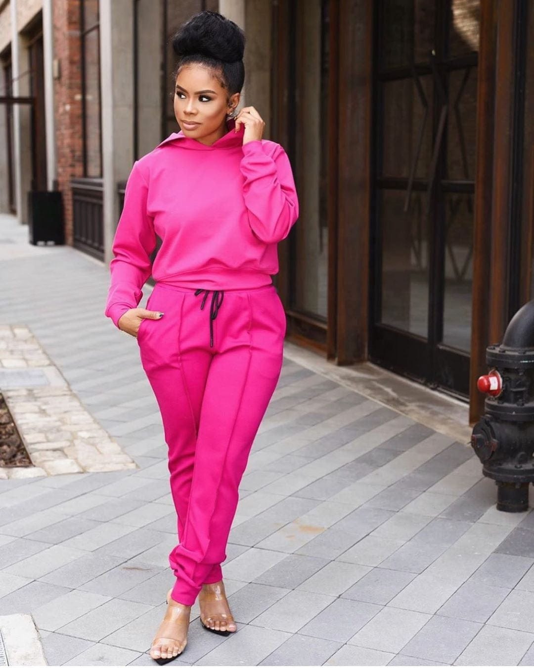 LW polyester fall winter fashionable plus size sweatsuits long sleeve hooded shirt and jogger 2 piece track suits sets tracksuit