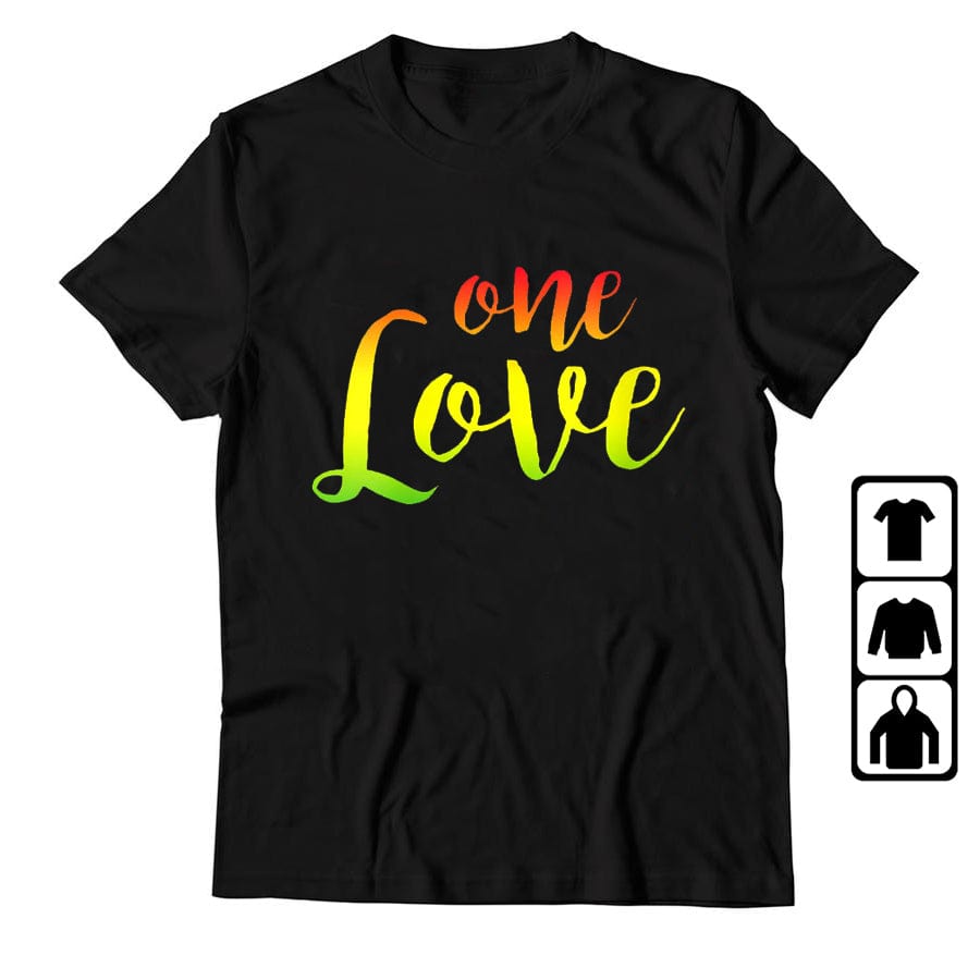 M / 043059 Black One Love Rasta Reggae Tee-Shirt Retro Gothic T Shirt Emo Punk Fashionable Tops Japanese T Shirts Hippie Goth Tshirts