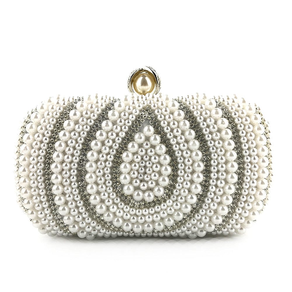 M / 5 beaded wedding bridal evening bags hollow fashion women clutch pearl diamonds handbags shell design for party diner purse