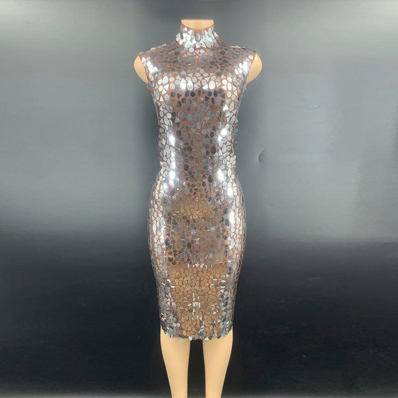 M / As  pic KIMSHEIN AD1368 Stand Collar Collect Waist Evening Party Dress Sequin Tight Fitting Night Club Wear