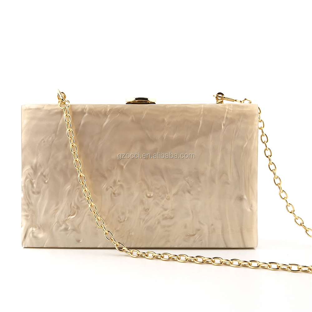 M / Beige OC4073-1 Cheap Price Online Solid Acrylic Handbag Women Evening Bag