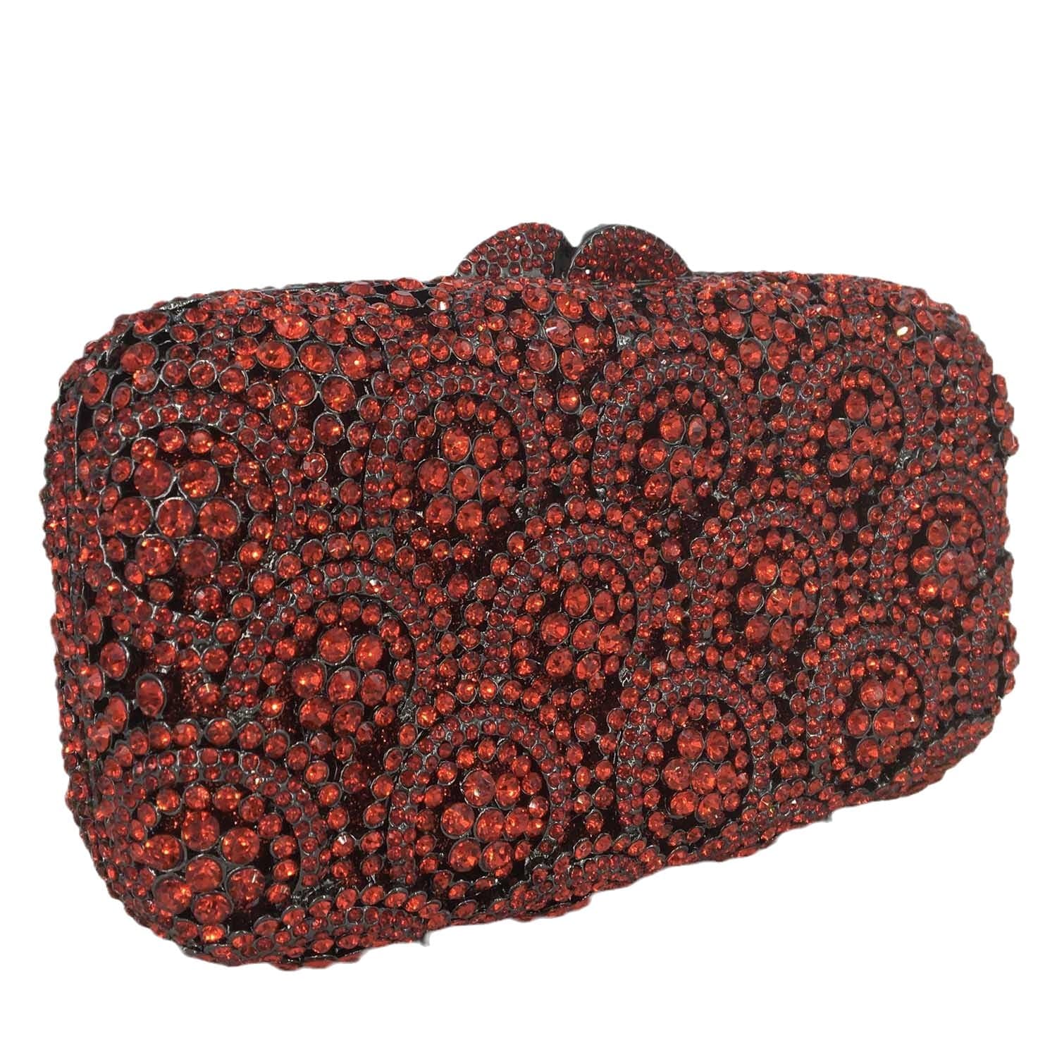 M / Red Newest Crystal Evening Bag Rhinestone Clutch Evening Bag Female Diamond Party Purse Wedding Clutch Bag