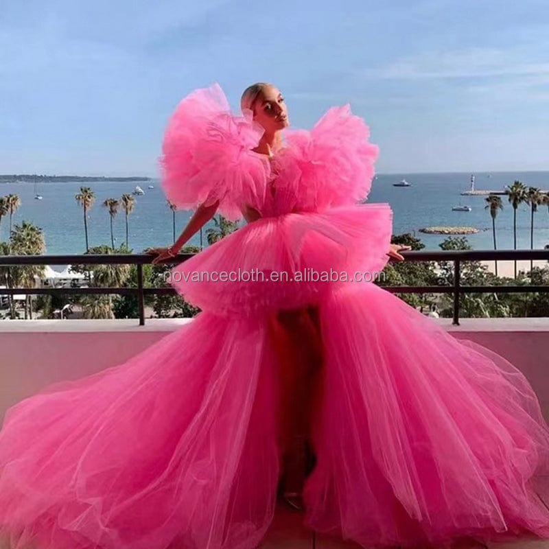 M / Rose red / Floor Length Nocance F3134 2023 New Product Pink Christmas Vestidos De Novia Desmontable Long Train For Photography Celebrity Party