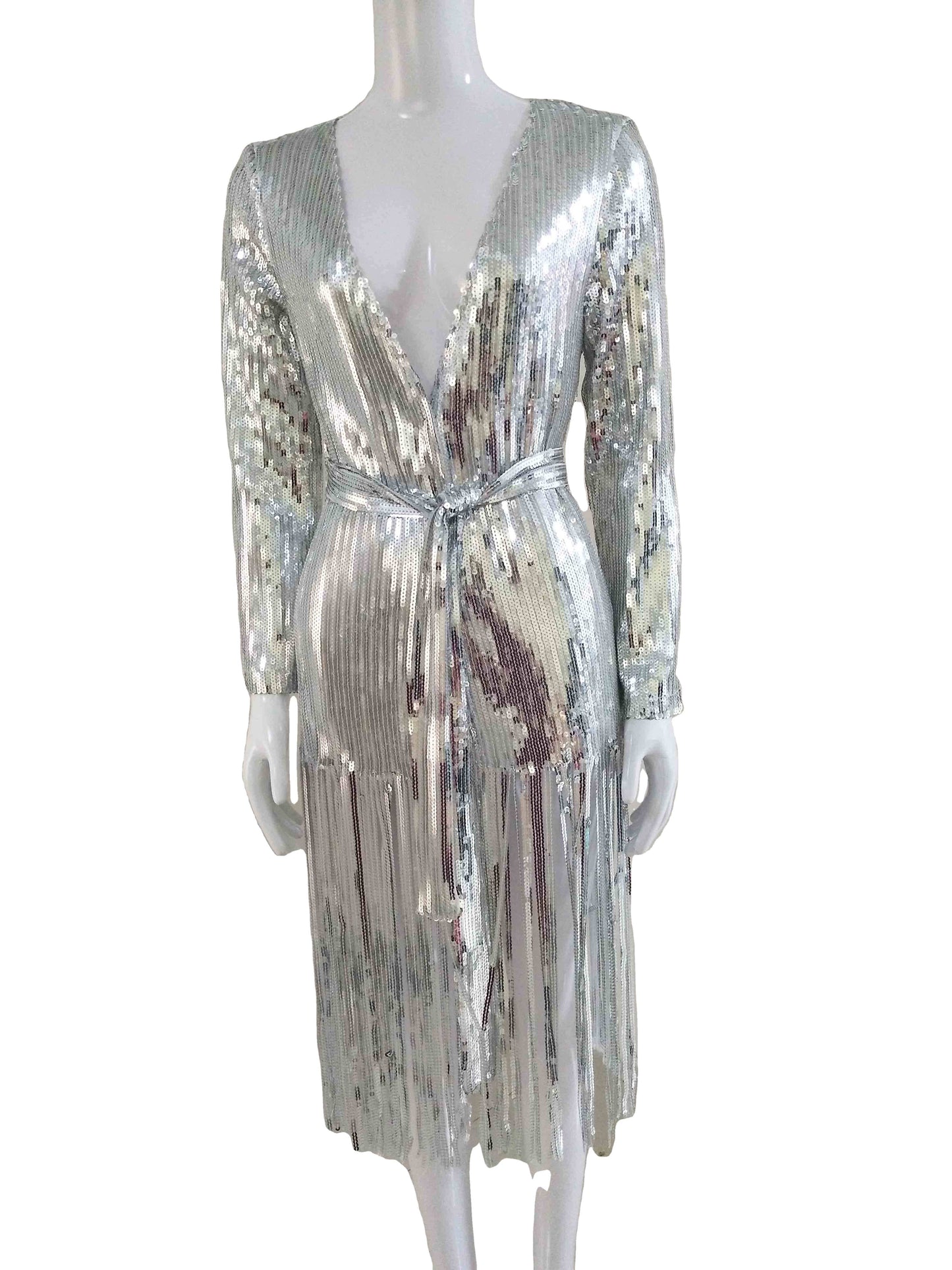 M / silver A2617 Christmas Hot Sell Tassel Sequin Boutique Dress Wholesale Instock