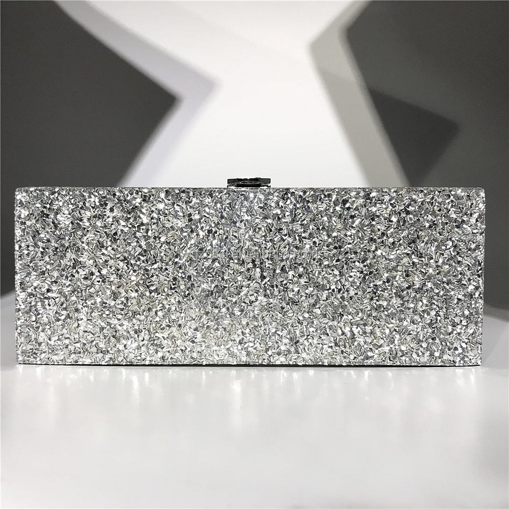 M / silver OC4092 Popular solid acrylic bags design wholesale online women evening bags