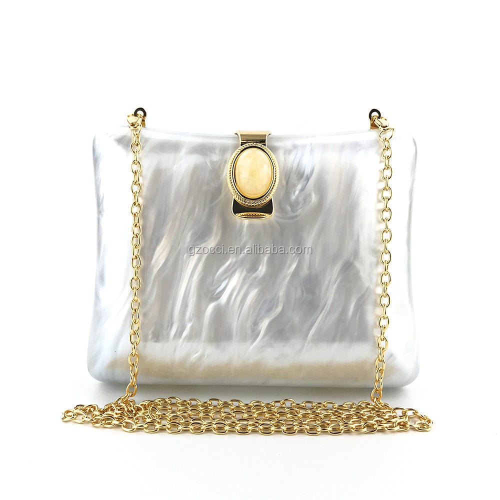 M / White OC4121 China supplier online shop wholesale women evening acrylic bags