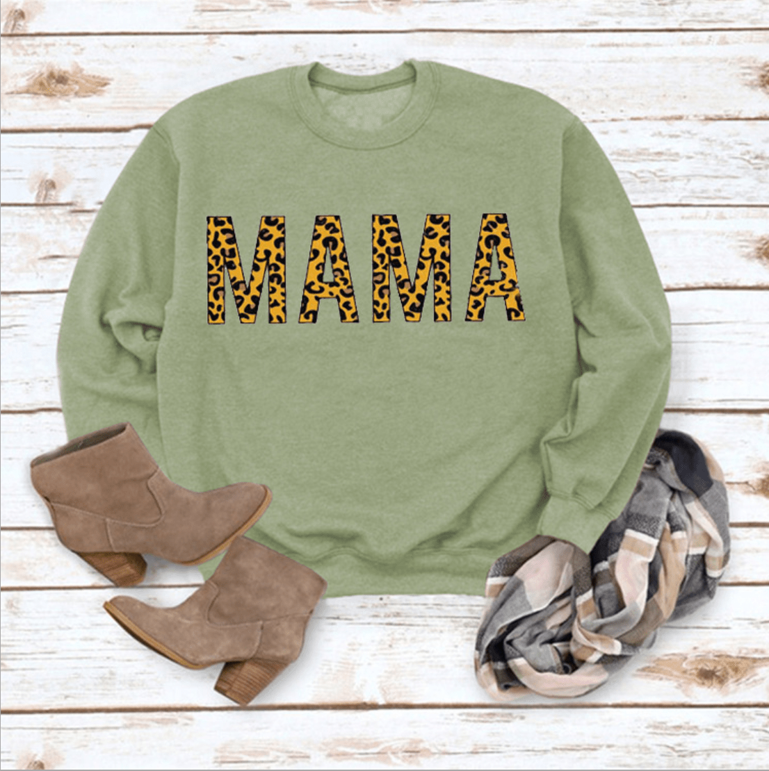 Mama Sweatshirt Women Cute Leopard Funny Letter Print Mom Blouse Tops Casual Long Sleeve Vacation Shirts Tops