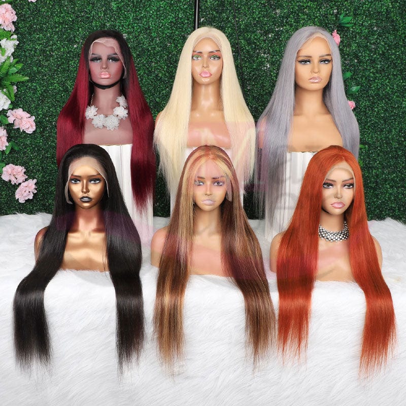 Mayqueen Wholesale Highlight Virgin Human Hair Wigs HD Lace Front Brazilian Short 1b/30 13*4T-Part lace Wigs  Human Hair Wig