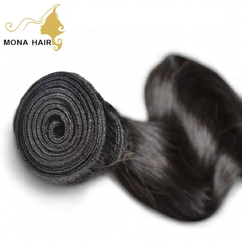 Mona Wholesale Cuticle Aligned Raw Virgin Hair Weave with Closure Vendors, Remy Human 100% Mink Brazilian Hair Extension Bundles