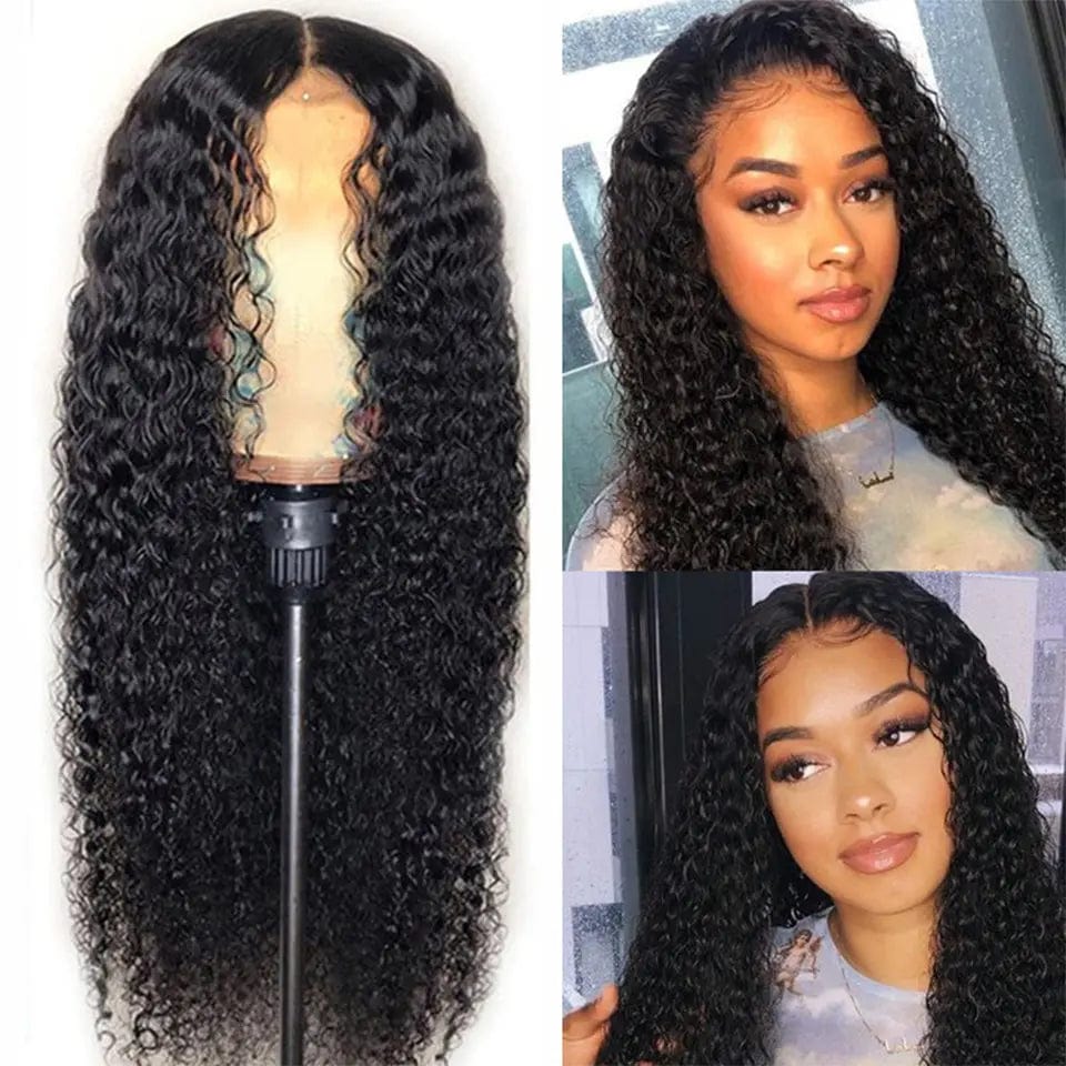 Mongolian kinky curly human hair lace front wig 13x4 13x6 cuticle aligned hair transparent pre plucked lace wig with baby hair