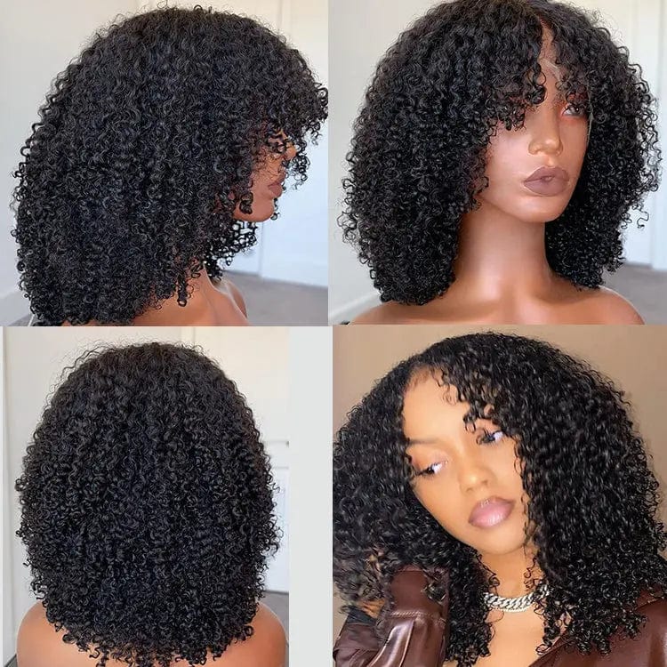 Mongolian Peruvian Kinky Curly Hd Lace Frontal Wig