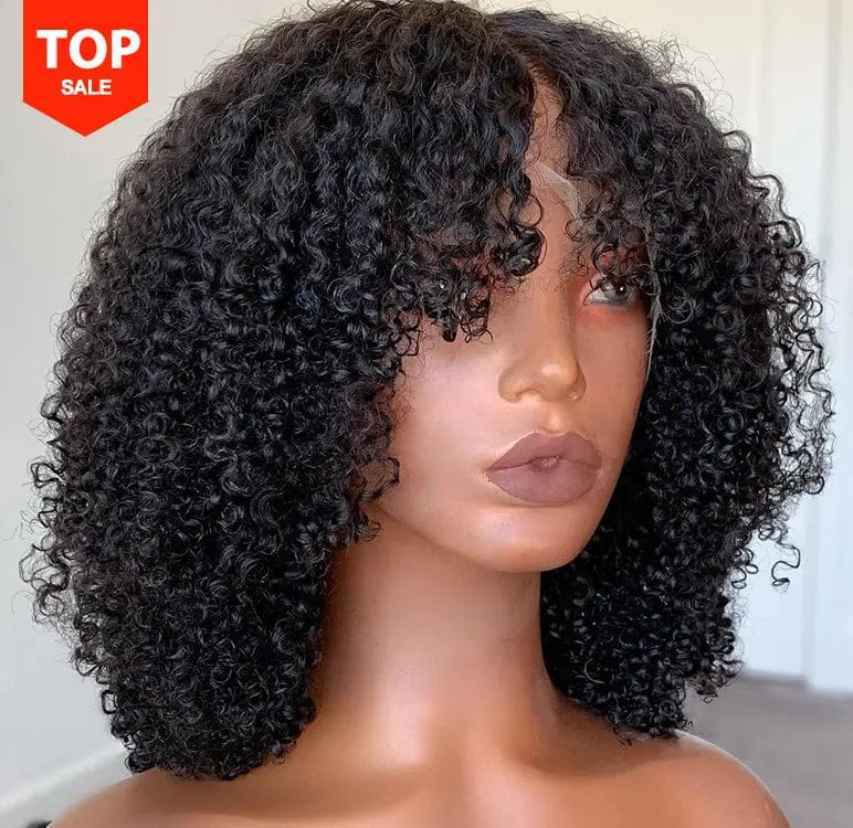 Mongolian Peruvian Kinky Curly Hd Lace Frontal Wig