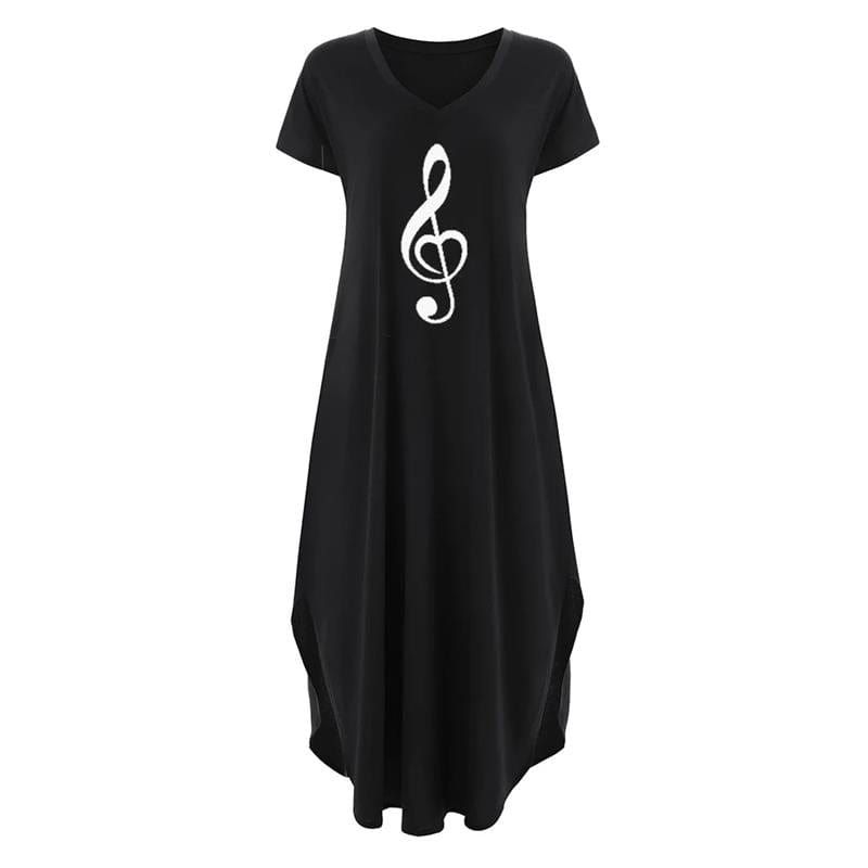 music Print women maxi dress fashion clothes american dresses Plus Size long vestidos sexy 2022 summer casual dress