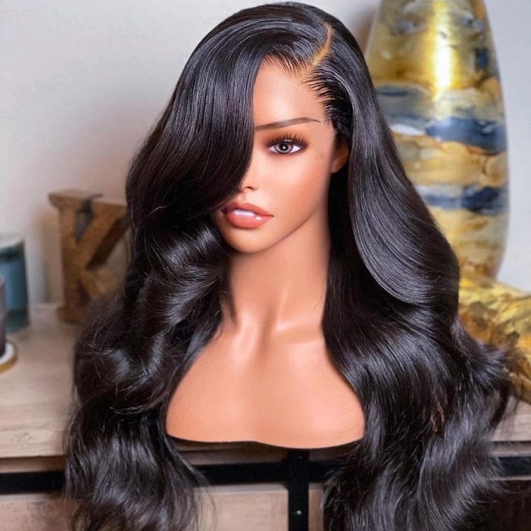 MYLOCKME Brazilian Glueless 30 Inch 13x4 Ear To Ear  Bone Straight Human Hair HD Transparent Lace Wig With Baby Hair For Women