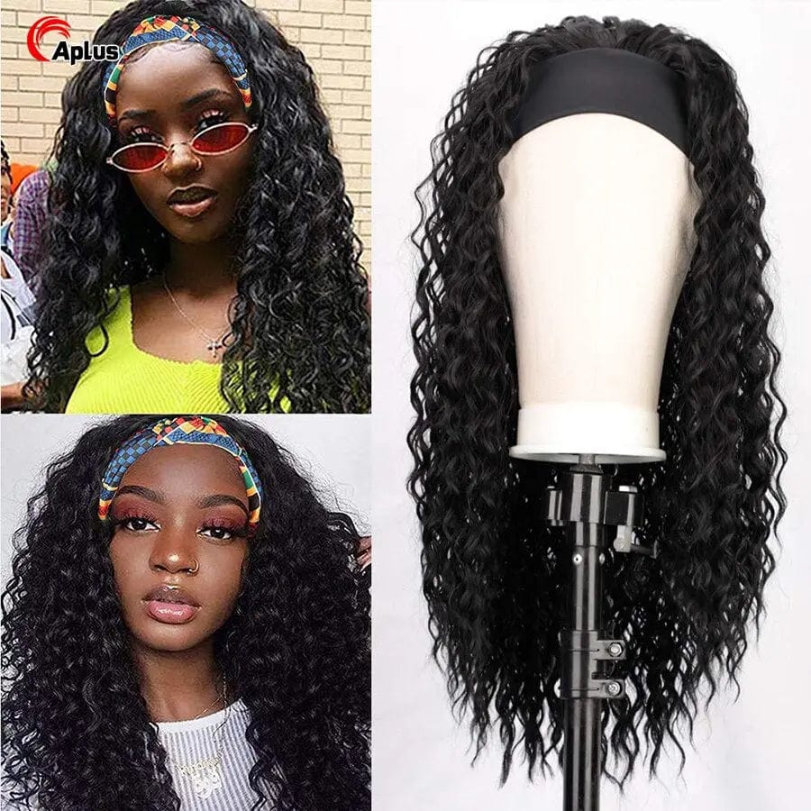 Natural black / 12inches Ombre Blonde Headband Wig