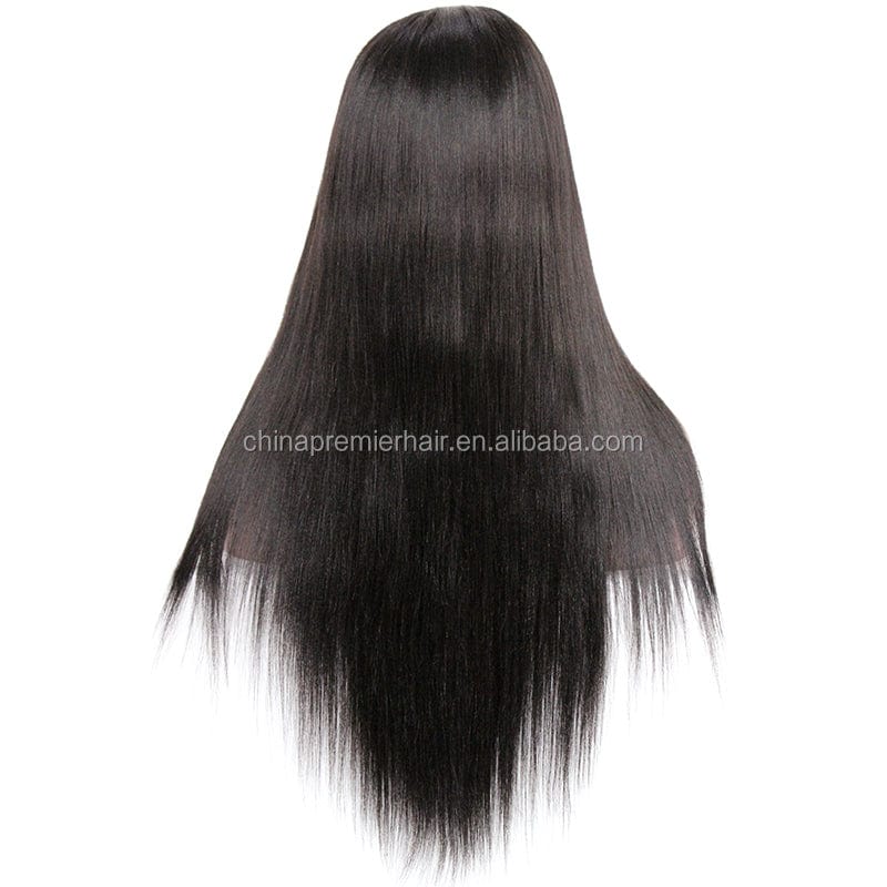 Natural Looking 150% Heavy Density Yaki Straight 100% Indian Remy Human Hair Pre Plucked 360 Lace Front Wig