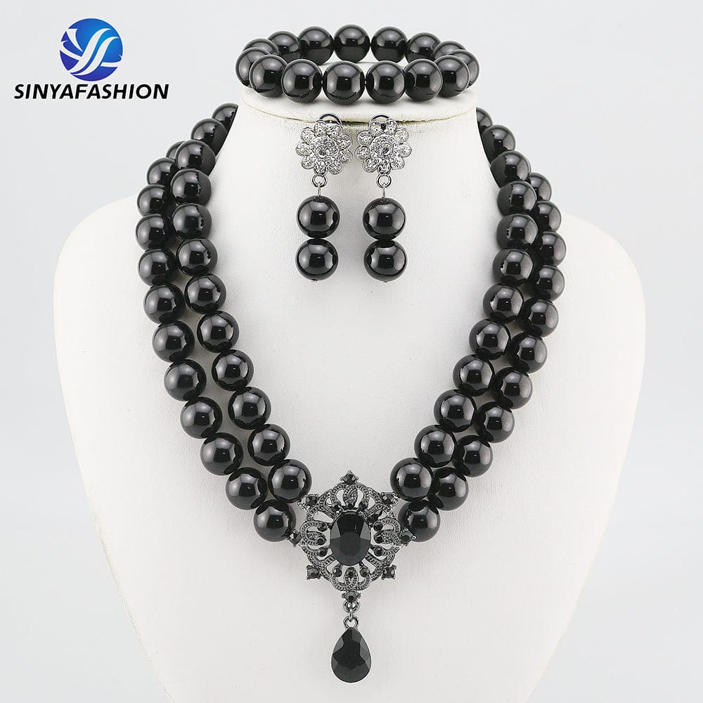 necklace, bracelet, earrings / SA118-3 Beautiful African Jewelry Set Bridal Party Jewelry Set with Beads Handmade High Quality Lady Women's Shield Jewelry Sets SA117-2