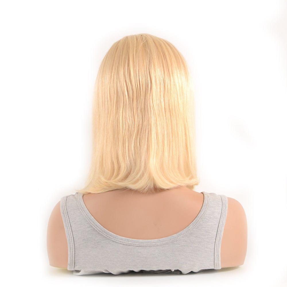 New 13*6 Brazilian Blonde Short Bob Wig Straight Human Hair Lace Front Wig For Women