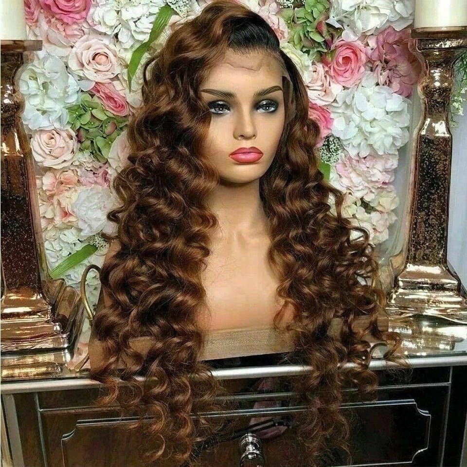 New Arrival 12A Raw Cambodian Burmese Perruques Deep Curly 13x4 Lace Front Human Hair Wigs Ombre Dark Brown Human Hair Best Wig