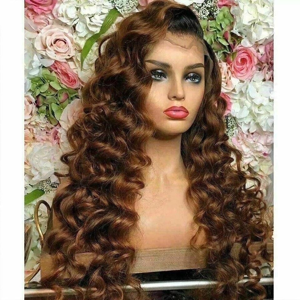 New Arrival 12A Raw Cambodian Burmese Perruques Deep Curly 13x4 Lace Front Human Hair Wigs Ombre Dark Brown Human Hair Best Wig