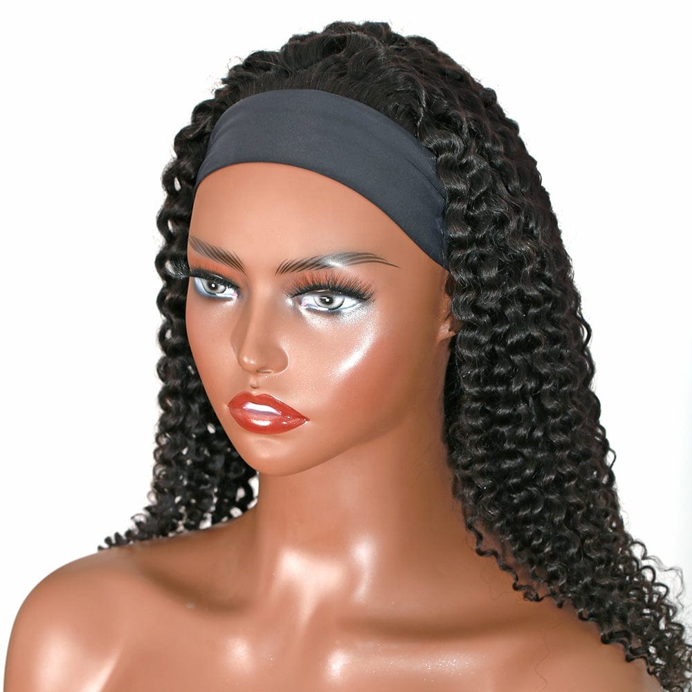 New Arrival Deep Curly Hair Headband Wigs Virgin Hair Unprocessed Brazilian Pixie Curly Human Hair Headband Wig For Black Women