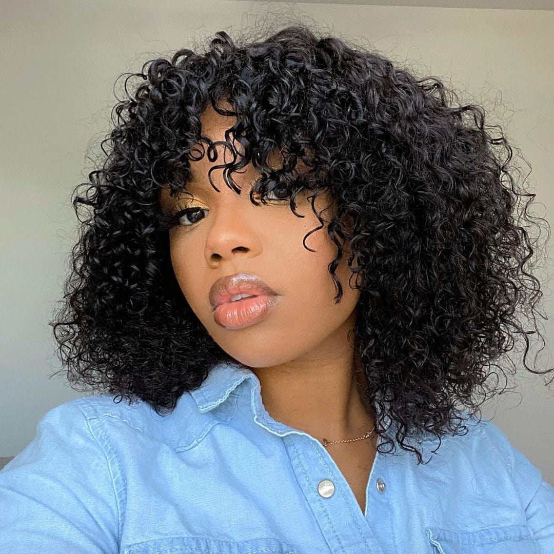 New Arrival Deep Curly Hair Headband Wigs Virgin Hair Unprocessed Brazilian Pixie Curly Human Hair Headband Wig For Black Women