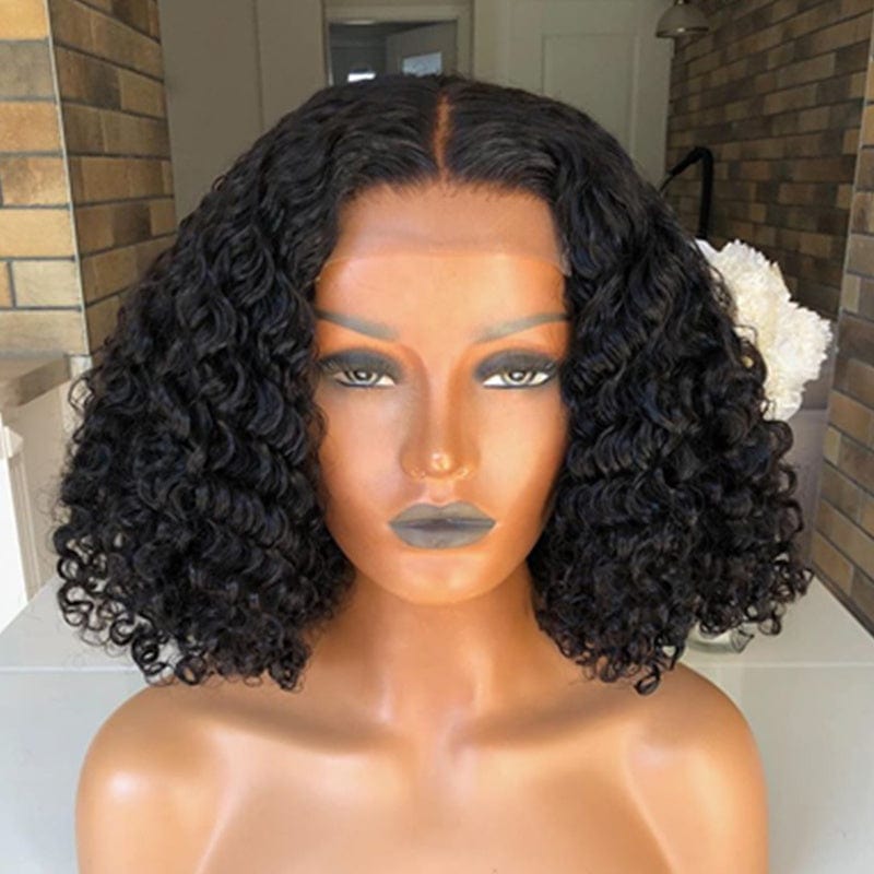 new arrival water wave curly human hair transparent hd full lace wig full lace wig brazilian human hair T part lace wig