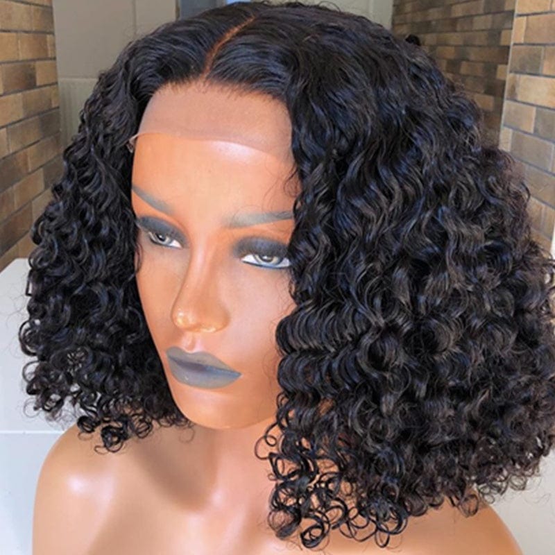 new arrival water wave curly human hair transparent hd full lace wig full lace wig brazilian human hair T part lace wig