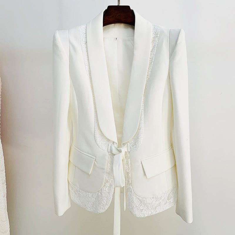 New Arrivals White Two Pieces Set Long Sleeve Women's Suit Set Office Career Wear Tuxedo Suits Women