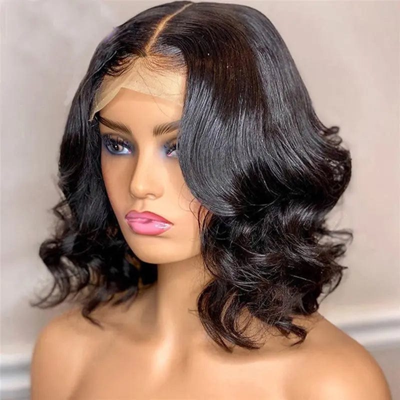 New Design Curly Bob Wig Virgin Cuticle Aligned Hair Lace Front Wigs with Bangs