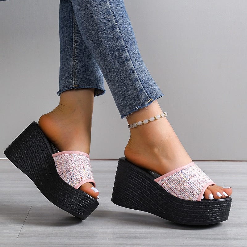 New Model New Women's Slippers Wedge Flip-Flops Trend High Heels Platform summer beach slippers