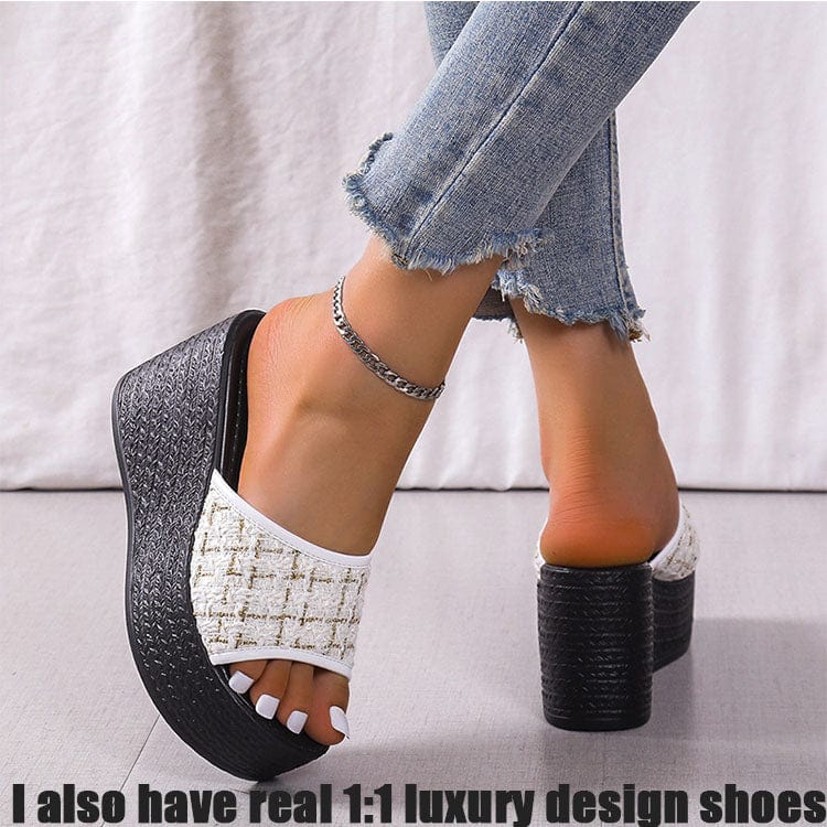 New Model New Women's Slippers Wedge Flip-Flops Trend High Heels Platform summer beach slippers