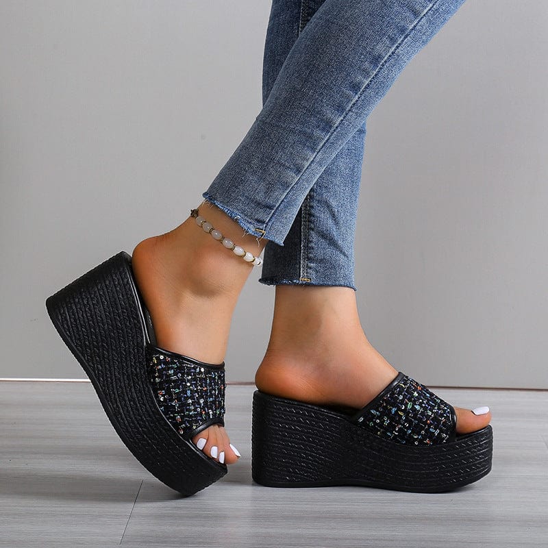 New Model New Women's Slippers Wedge Flip-Flops Trend High Heels Platform summer beach slippers