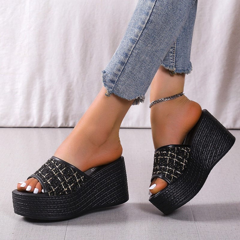 New Model New Women's Slippers Wedge Flip-Flops Trend High Heels Platform summer beach slippers