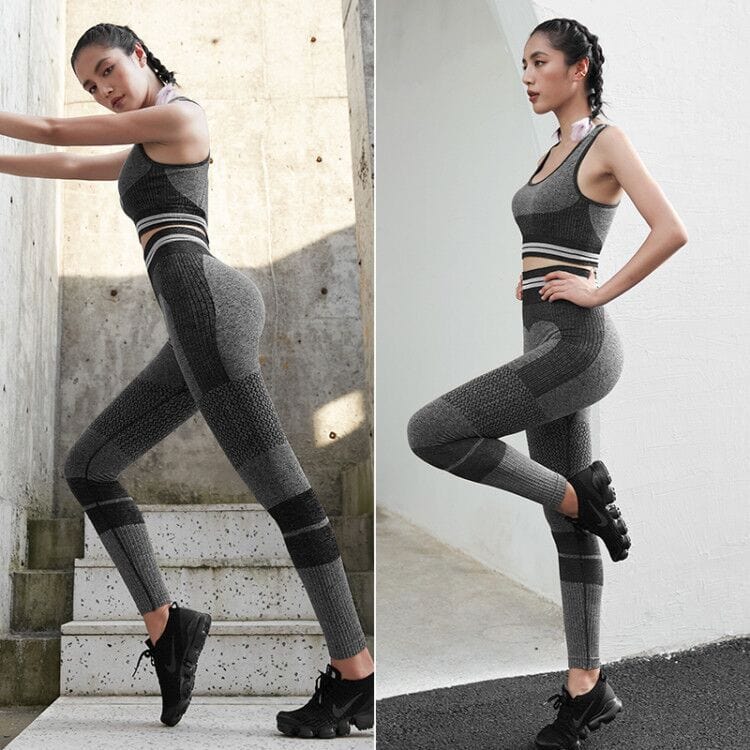 New Peach Buttock Yoga Suit High Waist Tight Sleeveless Fitness Suit Sports Pants For Women