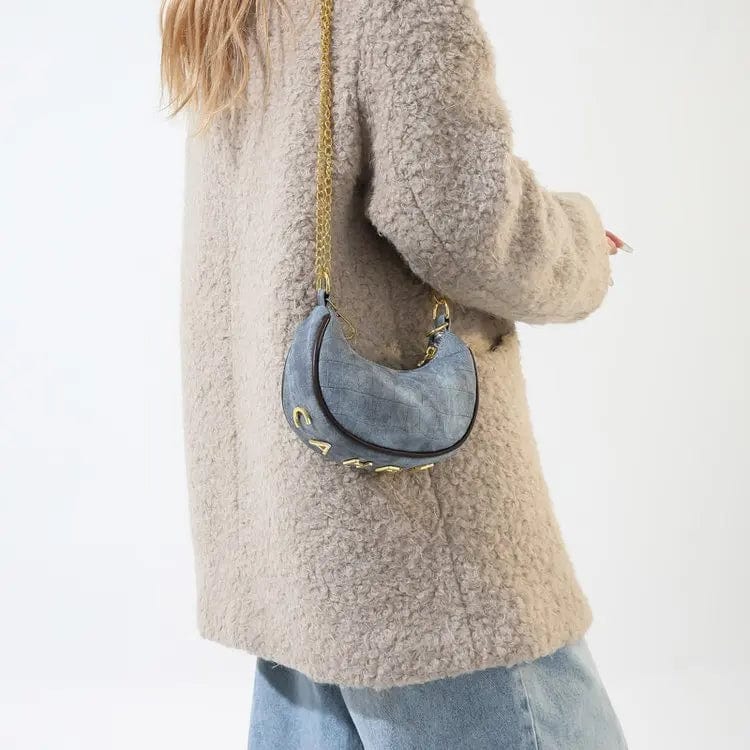 New Polana Shoulder Bags Women Suede Leather Elegant Underarm Handbag Saddle Bag Fashion Brand Chic Half Moon Bag Ladies