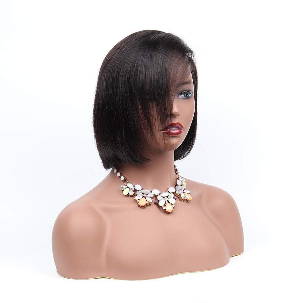 New raw human hair short bob lace wig,full lace wig human hair bob for african american,natural scalp wig made in america wigs