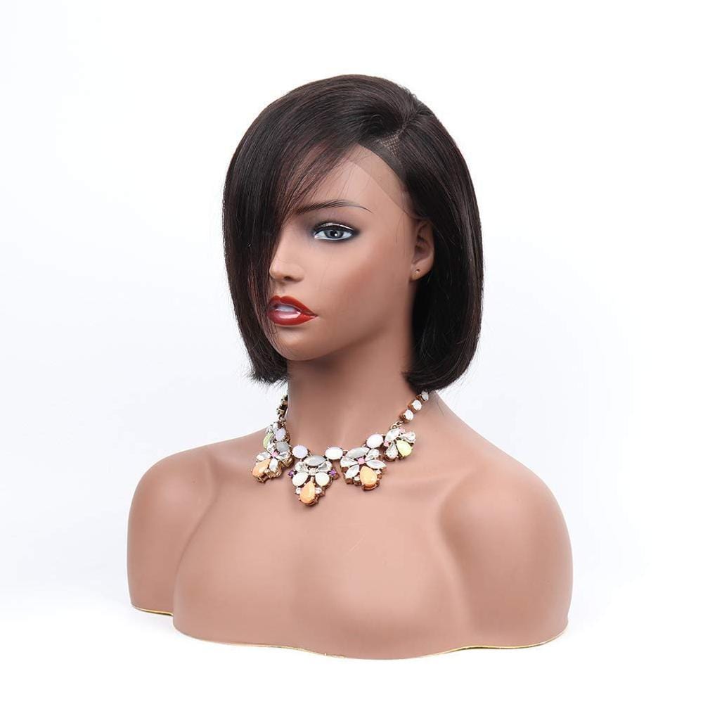 New raw human hair short bob lace wig,full lace wig human hair bob for african american,natural scalp wig made in america wigs