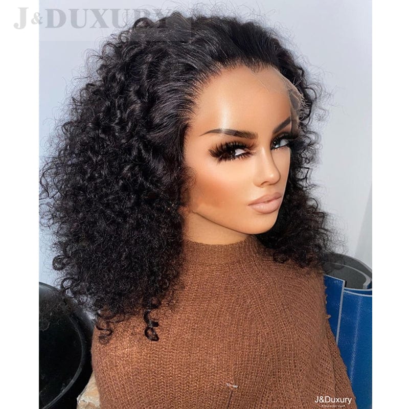 new short curly human hair  hd transparent lace front human hair wigs for black women human hair wigs 360 full lace wig