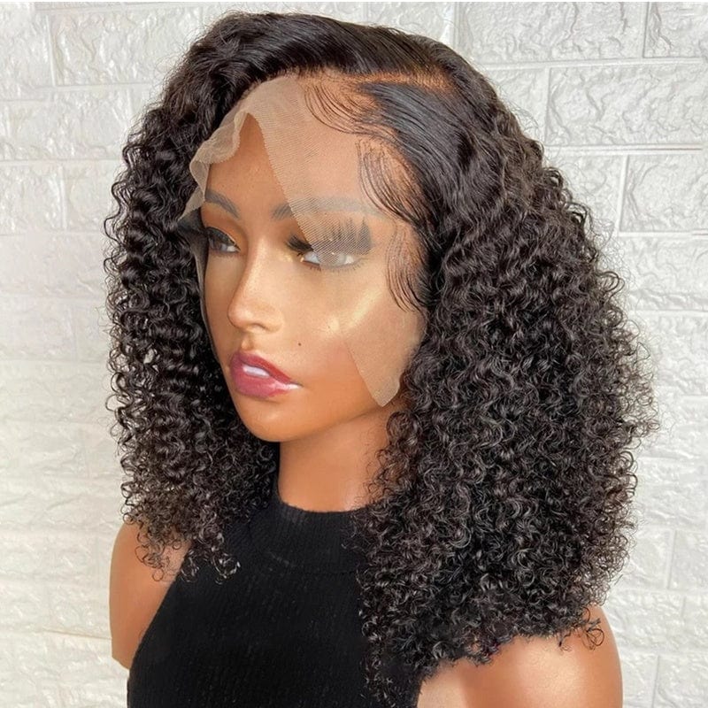 new short curly human hair  hd transparent lace front human hair wigs for black women human hair wigs 360 full lace wig