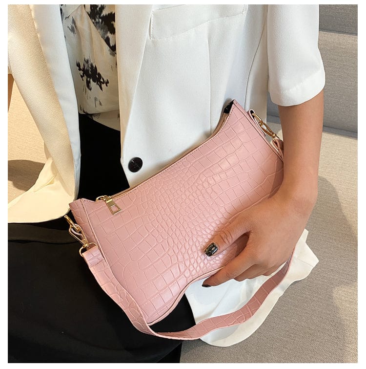 New simple crocodile single shoulder bag with all kinds of fashion retro handbag