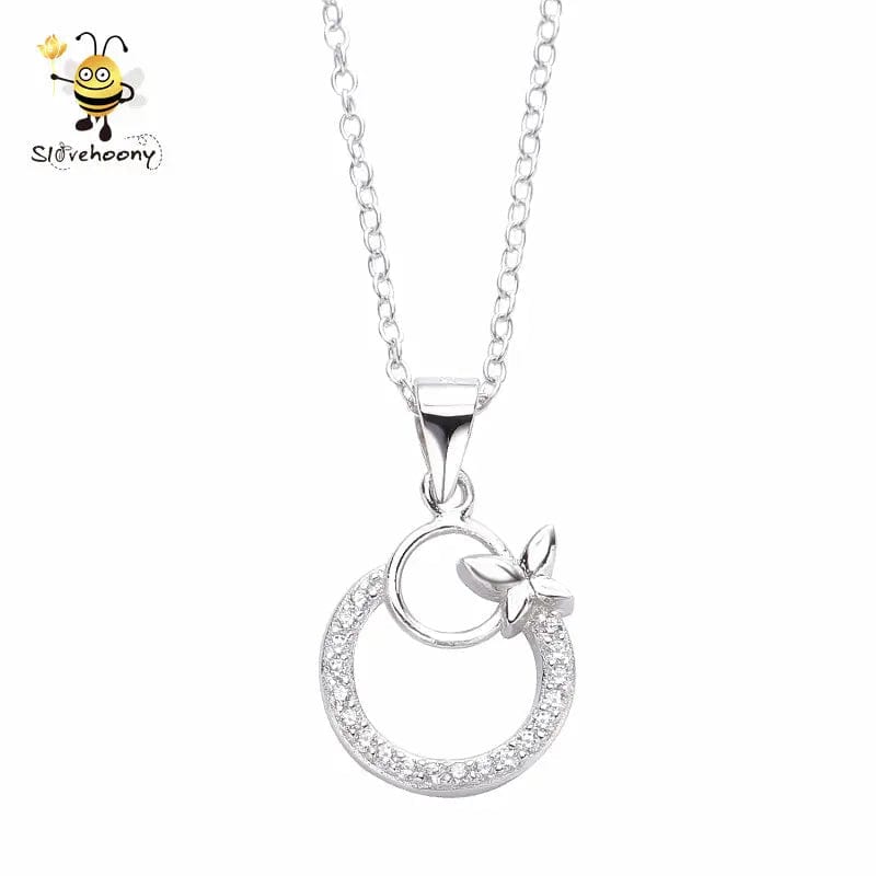 New Style Fashion Crystal 925 Sterling Silver CZ Pendant Necklaces Jewelry