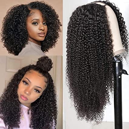 New Style Kinky Curly Hair V Part Wig Human Hair No Leave Out V Part Human Hair Wigs Upgrade U Part Wig