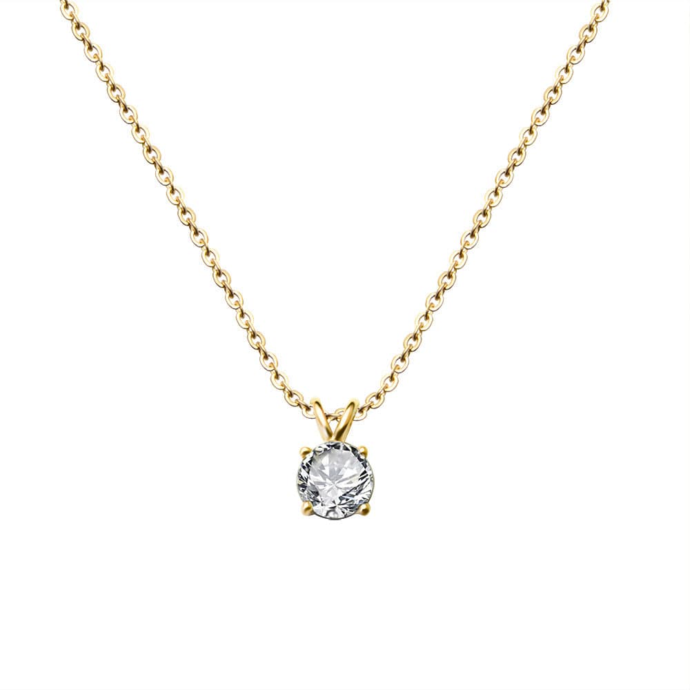 New Style Single Diamond Necklace Advanced Simple Shiny Zircon Pendant Chain Party Jewelry