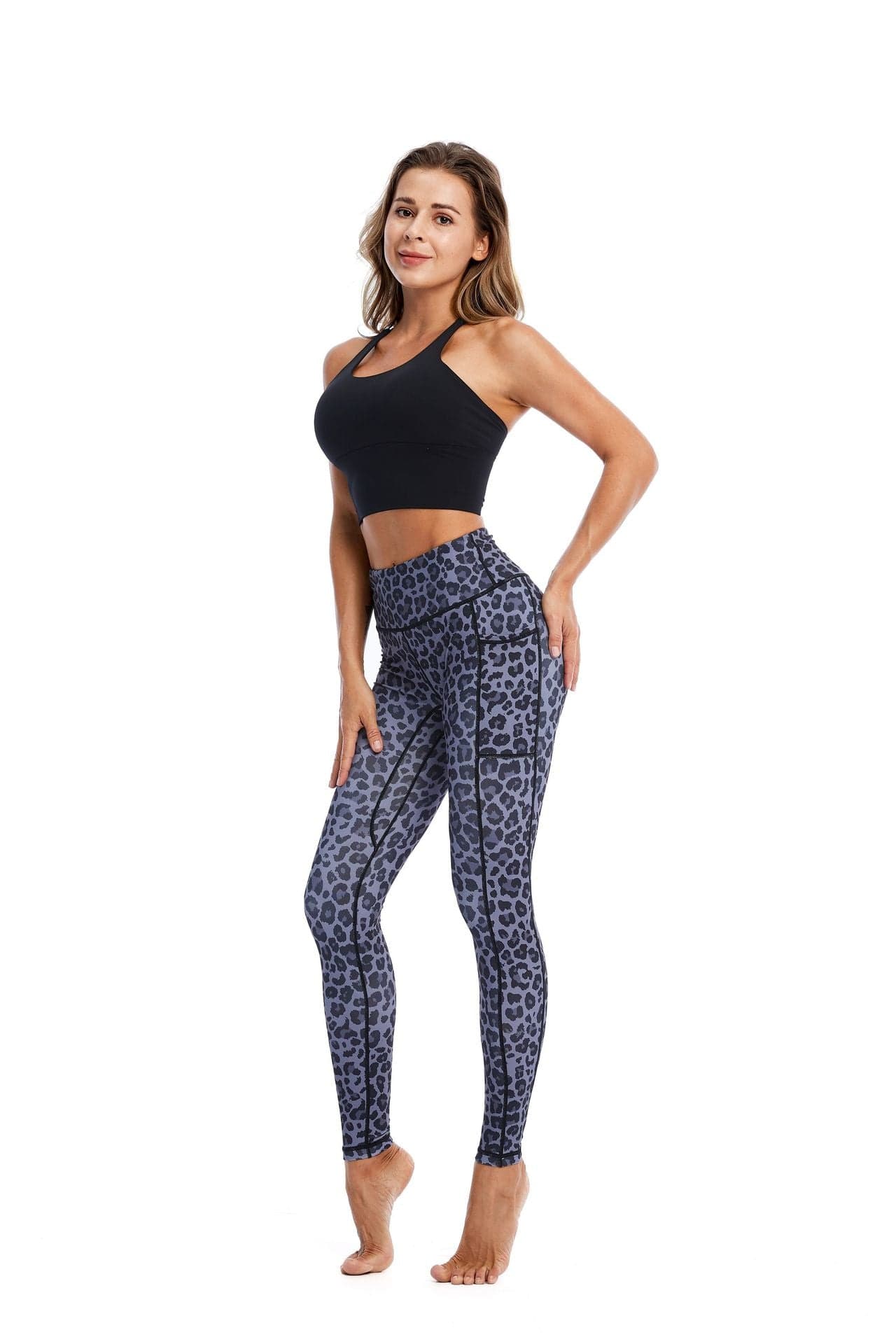 New Tight Height Waist Yoga Pants Lift Hip With Pocket Digital Printed Fitness Leggings For Women